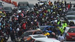 Fotos y videos de la rodada en honor a los 6 motociclistas muertos en la México-Cuernavaca 