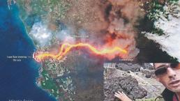 Reportero se hace viral al quemarse la mano por tocar lava del volcán La Palma