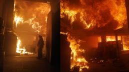 Brutal incendio en mueblería prende las alertas en Chicoloapan, Edomex