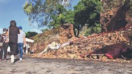 Torrencial lluvia en Tepoztlán deja muerte y terror en comerciantes, tras colapso de barda