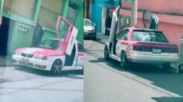 Captan un taxi tuneado en un Lambortsuru y causa locura en la Ciudad de México
