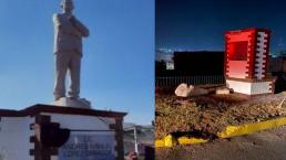 Derriban la estatua de AMLO en Atlacomulco iniciando el 2022