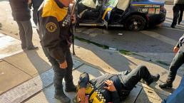 Choque entre policías de la CDMX deja a 4 agentes heridos, en calles del Centro Histórico