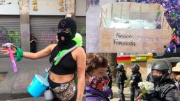 Feminista fashion y otras fotos y videos random, en la marcha por el Día de la Mujer en CDMX