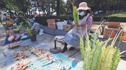 Para este Domingo de Ramos, artesanas del Edomex se preparan para la venta de palmas tejidas