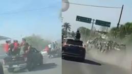 Video exhibe a integrantes del CJNG persiguiendo e insultando a militares, en Michoacán