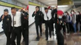 Usuario del Metro reclama arrimón y saca una pistola en estación La Raza, esto pasó después