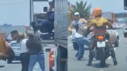 Dura pelea a golpes entre trailero y automovilista en Tlalpan se hace viral