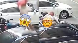 Mujer semidesnuda cae del cielo después de tener sexo, apachurró auto con las nachas