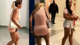 Se le cae la tanga en público a tiktoker conocida por sacudir las pechugas, video es viral