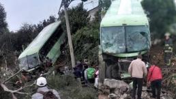 Camión de pasajeros se queda sin frenos y deja heridas a unas 15 personas, en Tlalpan