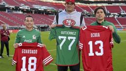 Alfredo Gutiérrez, jugador de los 49ers impone con su altura en entrenamiento del Tri