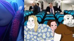 Pasajera de avión denuncia que la sentaron en medio de dos personas obesas y se hace viral