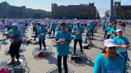 Con clase masiva de jumping, busca romper récord Guinness en el Zócalo de la CDMX