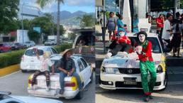 Entre ola de violencia, taxistas guerrerenses colocan aterradores adornos de Halloween