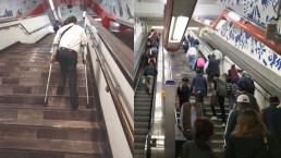 Escaleras eléctricas de la Línea 7 del Metro CDMX no funcionan y varios la sufren así