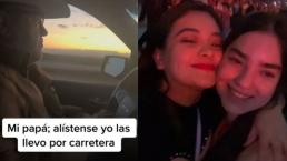 Papá se la rifa y lleva por carretera a sus hijas a ver a Bad Bunny, tras cancelación de vuelos