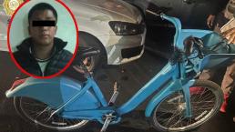 Cae chavo cuando intentaba vender bicicleta Ecobici en CDMX, sacó arma y quiso sobornar