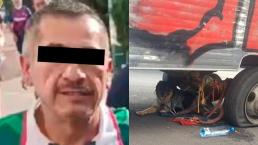 Atoran a desalmado que arrastraba a un perrito amarrado a su remolque, en CDMX