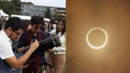 Eclipse anular de sol se vivió con jubilo en Ciudad Universitaria
