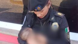 Policía de CDMX se hace viral por amamantar a bebé de una familia damnificada, en Guerrero