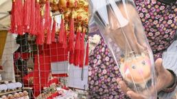 Amuleto de dragón chino mata al típico borreguito de Año Nuevo, en el Mercado de Sonora