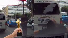 (VIDEO) Y el Oscar es para… el limpiaparabrisas de CDMX en “¡Me aventaste, p*3ndej*!”