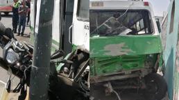 ¡Tremendo choque! 3 camiones, 2 autos, 1 moto y 11 lesionados dejó carambola en Iztapalapa
