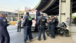 Azotó policía que viajaba en el carril exclusivo del Metrobús en Eje 1 Norte