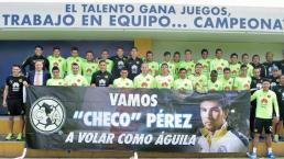 Club América dedica manta a 'Checo' Pérez en Twitter