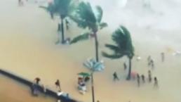 Tornado causa pánico a bañistas de Brasil | VIDEO