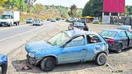 Volcadura en la carretera federal a Toluca