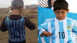 Niño fan de Messi huye de su país por amenazas