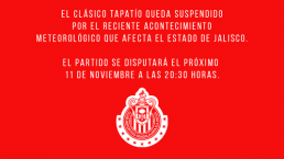 Cancelan Clásico tapatío por huracán Patricia