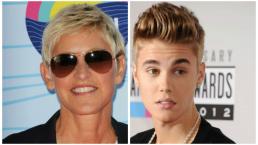 Sorprenden a Justin Bieber y Ellen DeGeneres besándose 