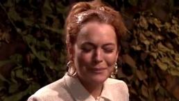 Lindsay Lohan recibe el disparo de una pistola de agua en la cara