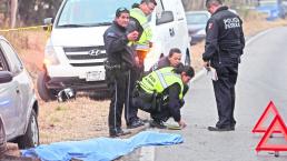 Motociclista choca con auto y muere, en la México-Cuernavaca