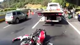 Motociclista derrapa y pierde vida en Cuernavaca | VIDEO