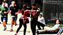 Pareja da una lección sobre violencia en la vía pública | VIDEO