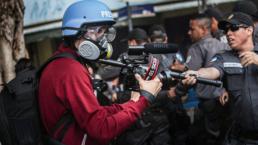 Periodistas agredidos en Brasil 