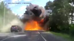 Conductor se quema vivo en trágico choque | VIDEO